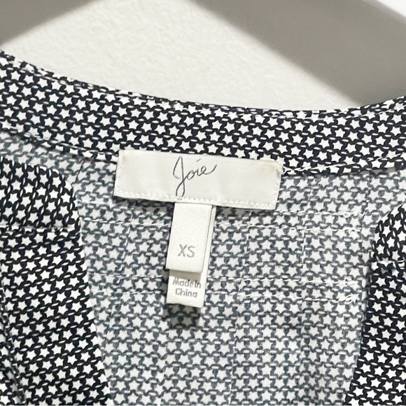 JOIE Women’s Black White STAR PRINT TUNIC DRESS Long Balloon Sleeves Size XS - Picture 3 of 7